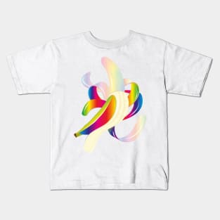 peppy peeled banana in rainbow colors Kids T-Shirt